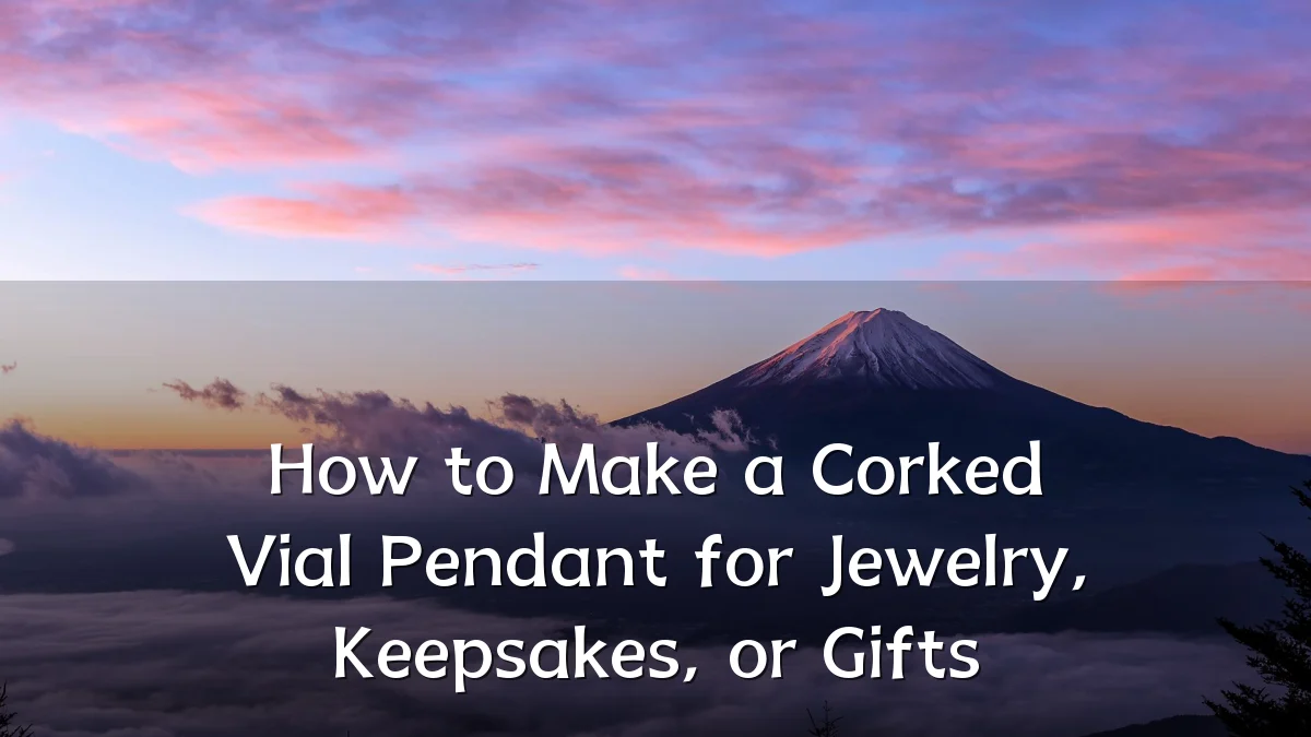 How to Make a Corked Vial Pendant for Jewelry, Keepsakes, or Gifts