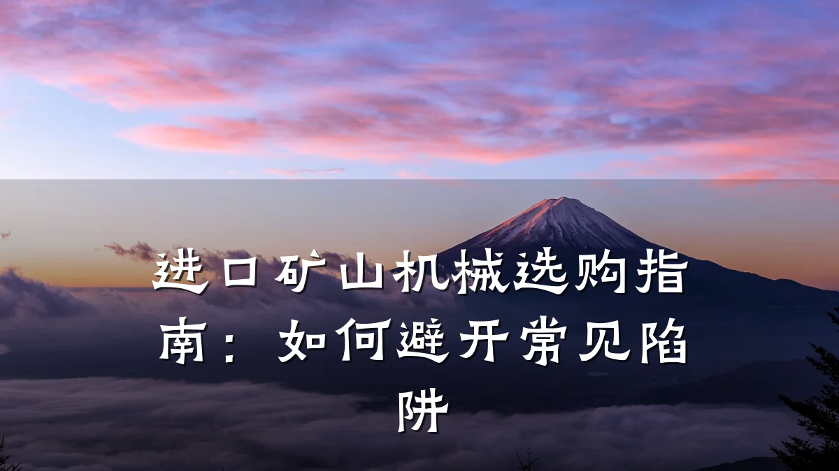 进口矿山机械选购指南：如何避开常见陷阱