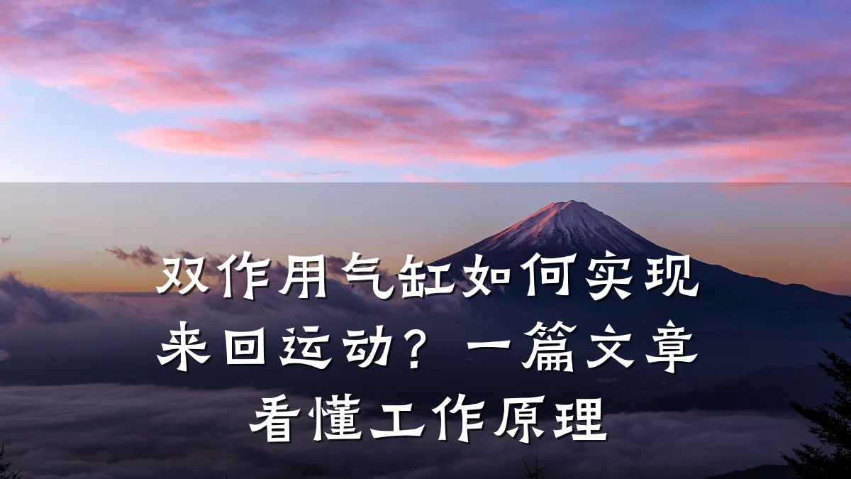 双作用气缸如何实现来回运动？一篇文章看懂工作原理